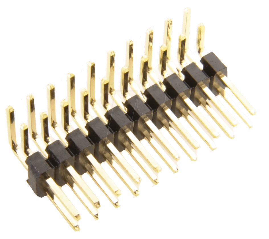 2 x 13-pin header, angled, pitch 2.54 by Reichelt.de